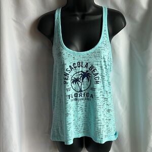 Blue Graphic Relaxed Tank Top